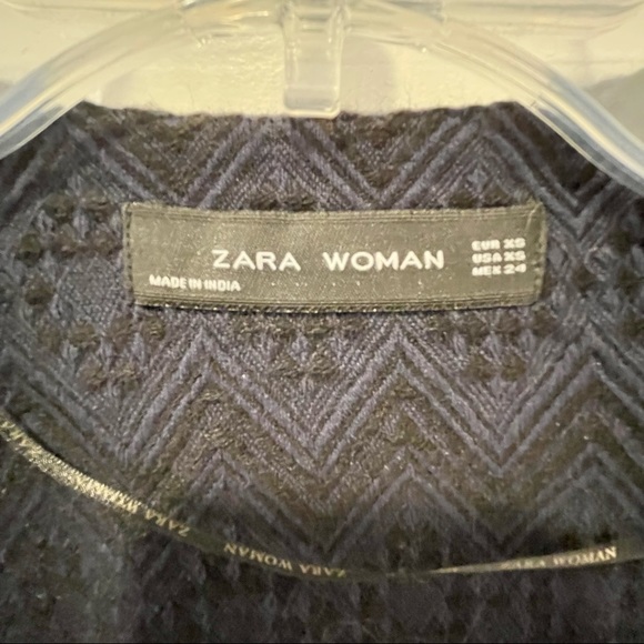 Zara Woman Oversized Geometric Fringe Jacquard Cardigan/Jacket Size XS - Picture 9 of 9